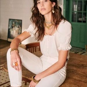 Sezane Frances Top peasant top size 36